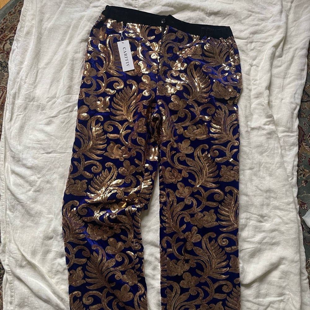 Sequin Velvet Pants XL